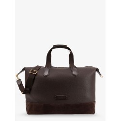 Leather travel bag with suede inserts