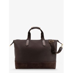 Leather travel bag with suede inserts