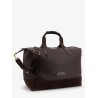 Leather travel bag with suede inserts