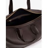 Leather travel bag with suede inserts