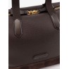 Leather travel bag with suede inserts