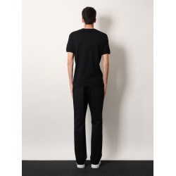 Cotton t-shirt with hand-embroidered patch