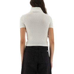 PERFORATED KNIT TOP
