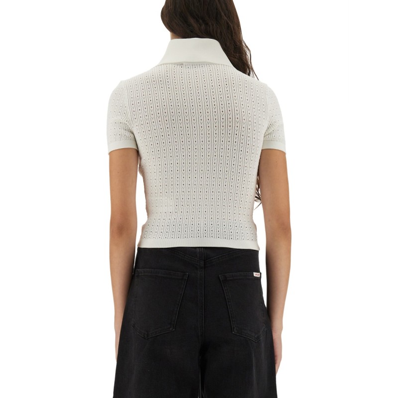 PERFORATED KNIT TOP