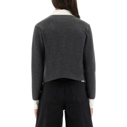 CARDIGAN WITH CONTRASTING COLLAR