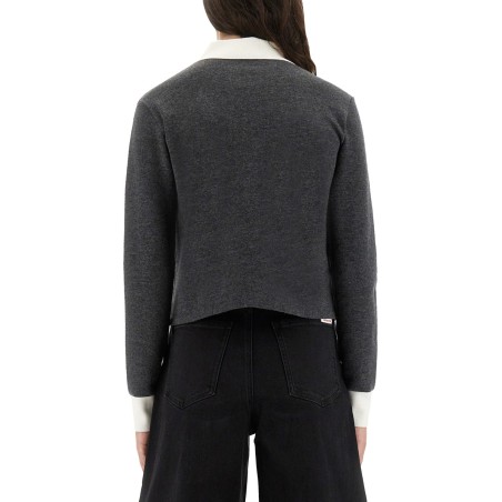CARDIGAN WITH CONTRASTING COLLAR