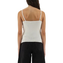 RIBBED KNIT TOP WITH LACE