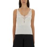 RIBBED KNIT TOP WITH LACE