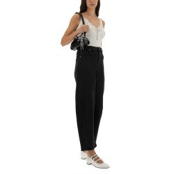 RIBBED KNIT TOP WITH LACE