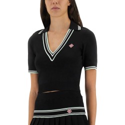 VISCOSE V-NECK POLO SHIRT