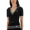 VISCOSE V-NECK POLO SHIRT