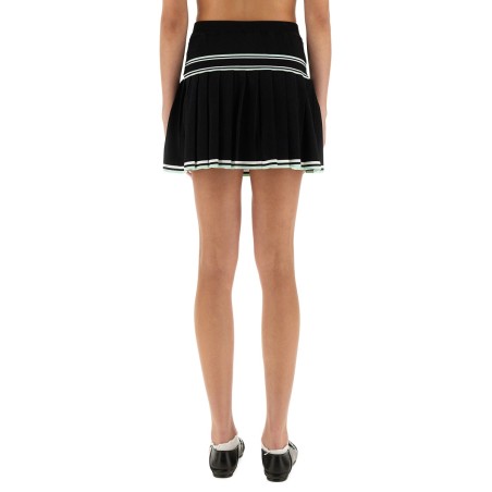 PLEATED VISCOSE MINISKIRT