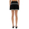 PLEATED VISCOSE MINISKIRT