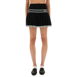PLEATED VISCOSE MINISKIRT