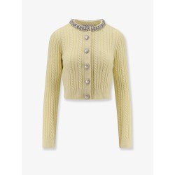 Wool blend cardigan with rhinestones