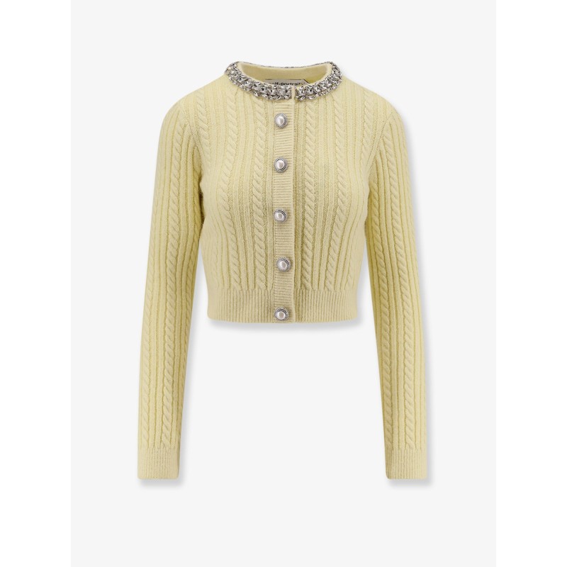 Wool blend cardigan with rhinestones