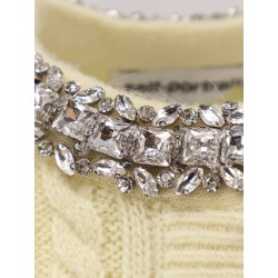 Wool blend cardigan with rhinestones