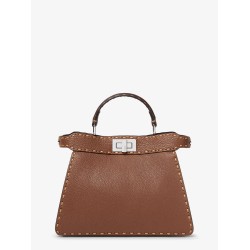 Peekaboo IseeU Small leather shoulder bag with Selleria macro stitching