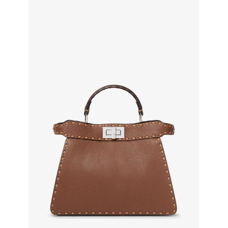 Peekaboo IseeU Small leather shoulder bag with Selleria macro stitching