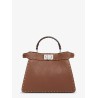 Peekaboo IseeU Small leather shoulder bag with Selleria macro stitching