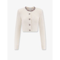 Alpaca blend cardigan with rhinestones
