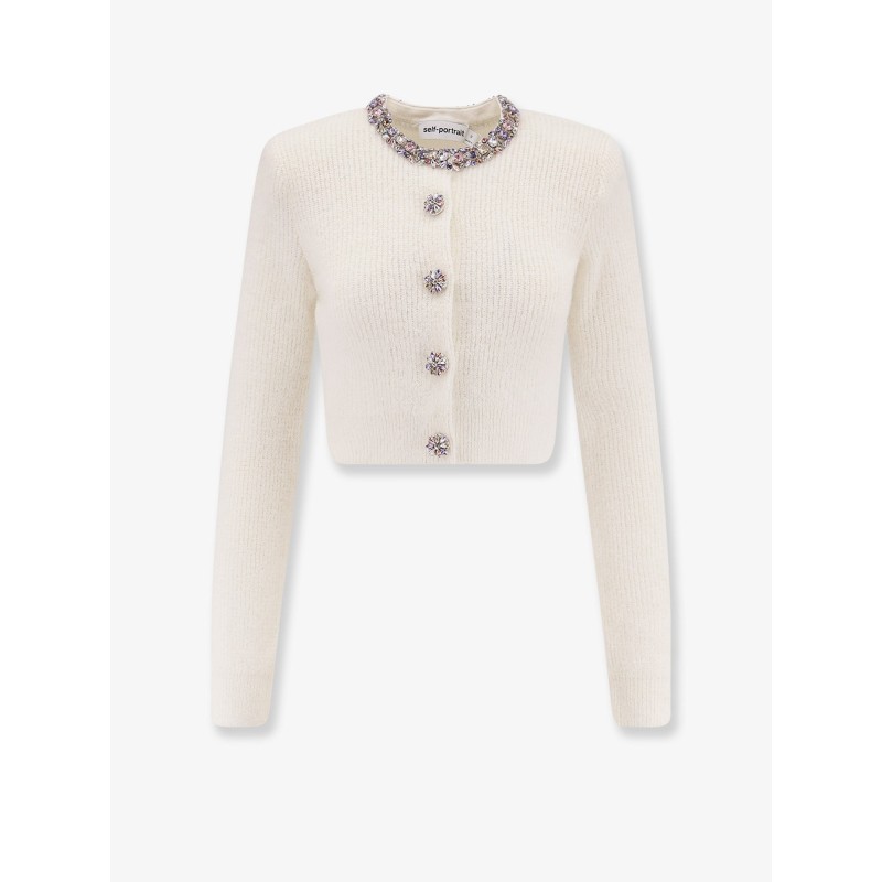 Alpaca blend cardigan with rhinestones