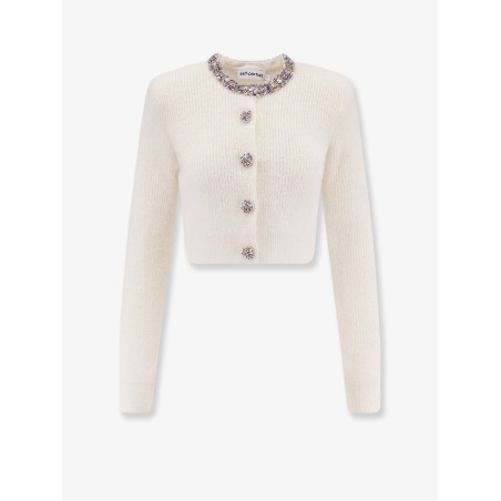 Alpaca blend cardigan with rhinestones