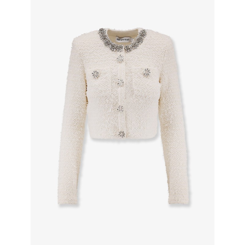 Cotton blend cardigan with rhinestones