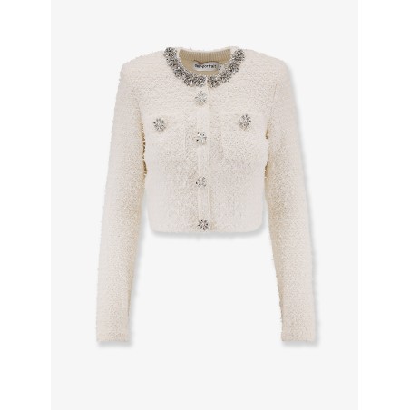 Cotton blend cardigan with rhinestones