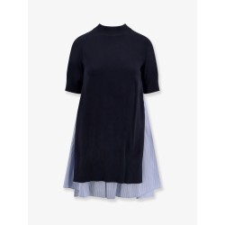 Cotton dress with fabric inserts