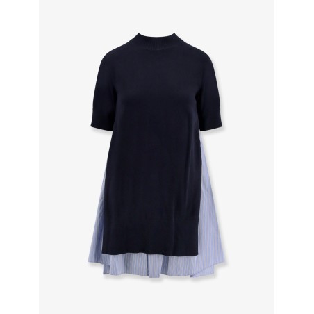 Cotton dress with fabric inserts