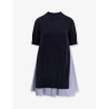 Cotton dress with fabric inserts