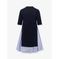 Cotton dress with fabric inserts