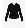 Stretch fabric blazer with metal details