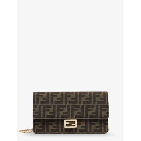 Baguette Wallet on Chain FF jacquard fabric shoulder bag