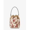 Mon Tresor FF jacquard fabric and leather bucket bag