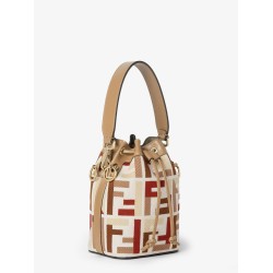 Mon Tresor FF jacquard fabric and leather bucket bag