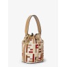 Mon Tresor FF jacquard fabric and leather bucket bag