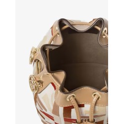 Mon Tresor FF jacquard fabric and leather bucket bag