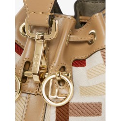 Mon Tresor FF jacquard fabric and leather bucket bag