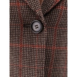 Tartan wool blazer with shoulder pads