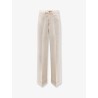 Flip Cuffed cream denim trousers