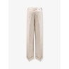 Flip Cuffed cream denim trousers