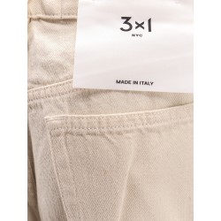 Flip Cuffed cream denim trousers