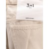 Flip Cuffed cream denim trousers