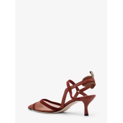 Colibrì leather and mesh slingback with FF motif