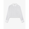 Cropped cotton shirt with striped motif
