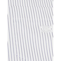 Cropped cotton shirt with striped motif