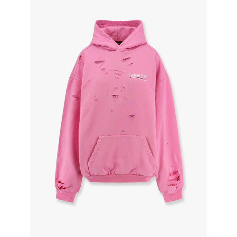 Destroyed finish cotton sweatshirt