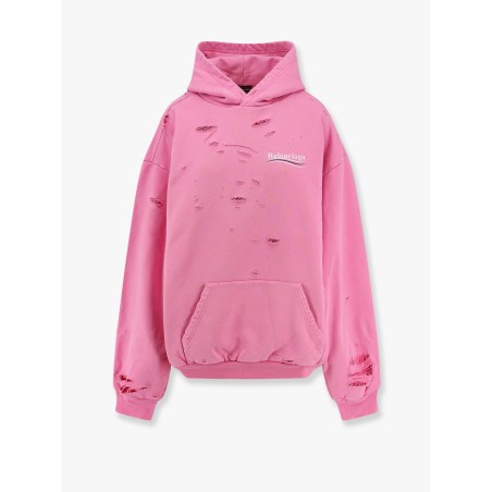 Destroyed finish cotton sweatshirt